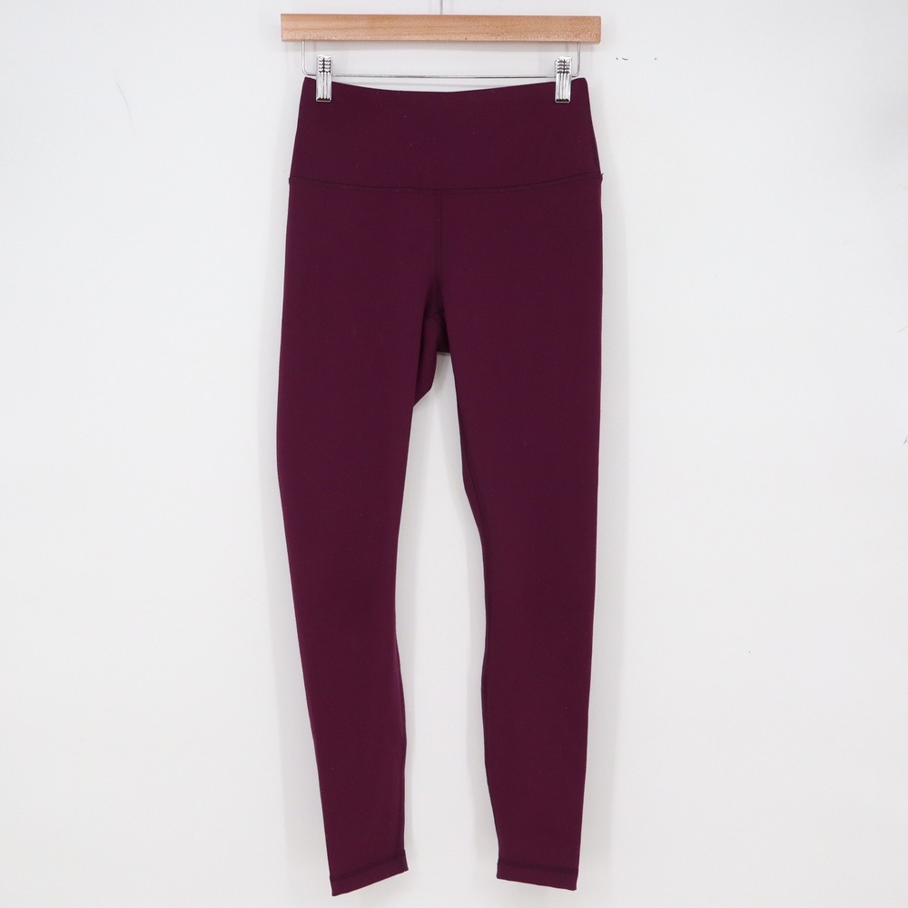 90 Degree by Reflex Leggings Womens S Polarflex Lux Fleece Burgundy Tight Exc